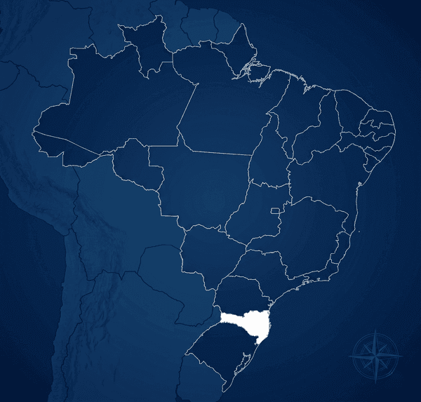 Mapa do Brasil com Santa Catarina destacada